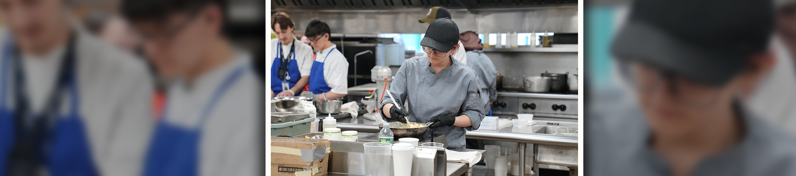 Photo of a Young Professional learning culinary skills